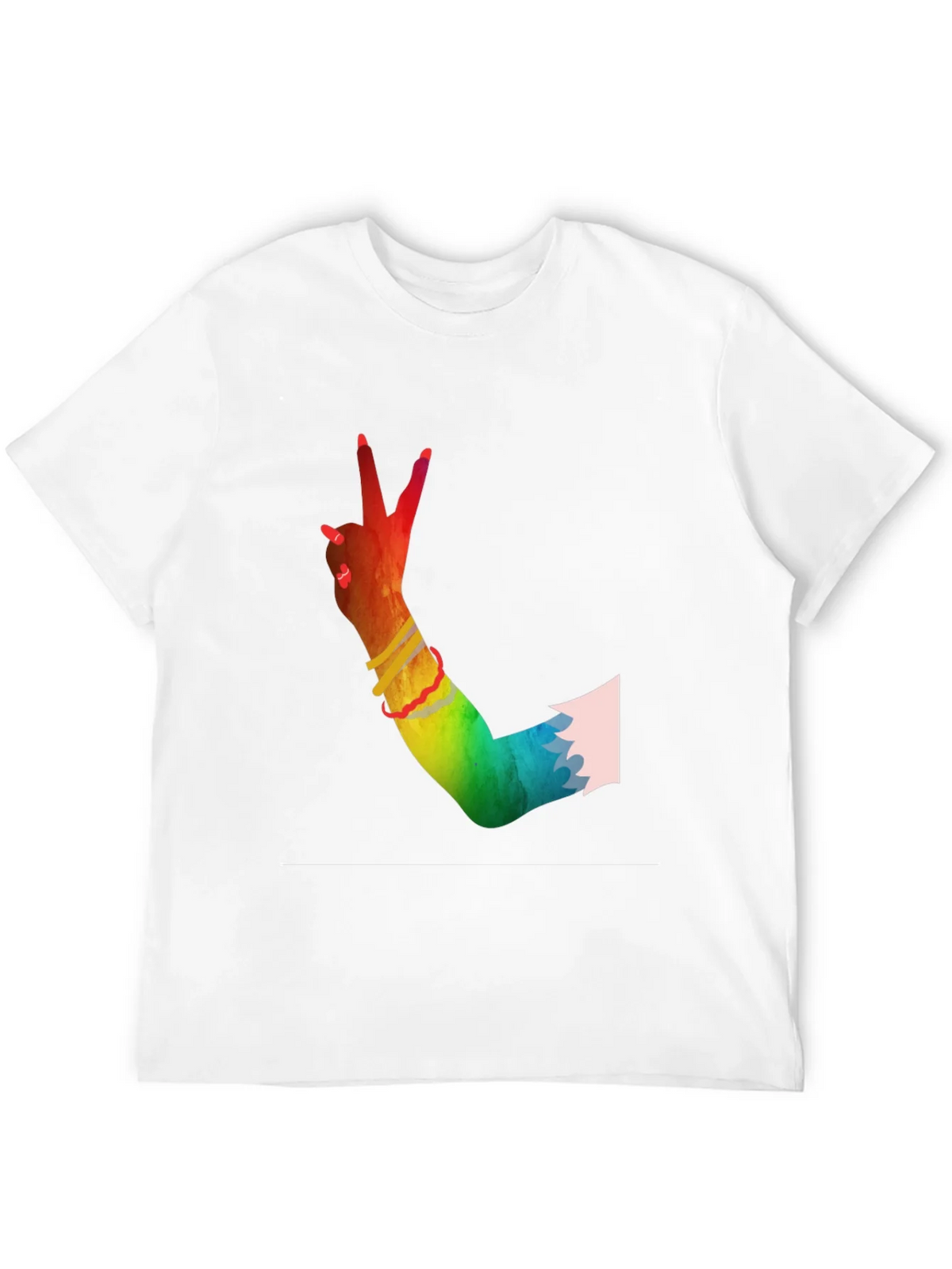 Peace Sign Hand Rainbow T-Shirt product image 11