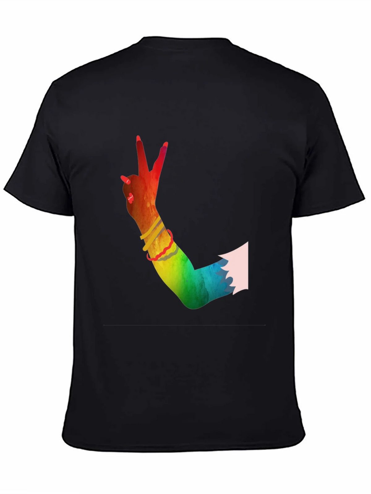 Peace Sign Hand Rainbow T-Shirt product image 4