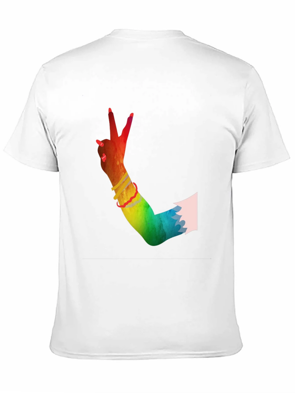 Peace Sign Hand Rainbow T-Shirt product image 10
