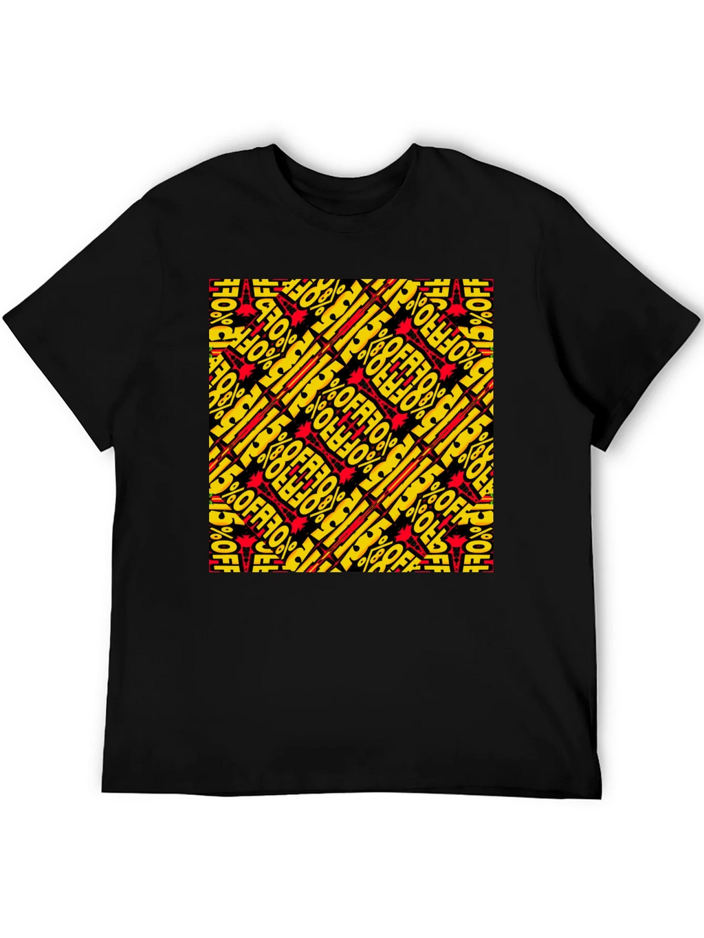 Bold 15% Off Patterned Black T-Shirt product image 5