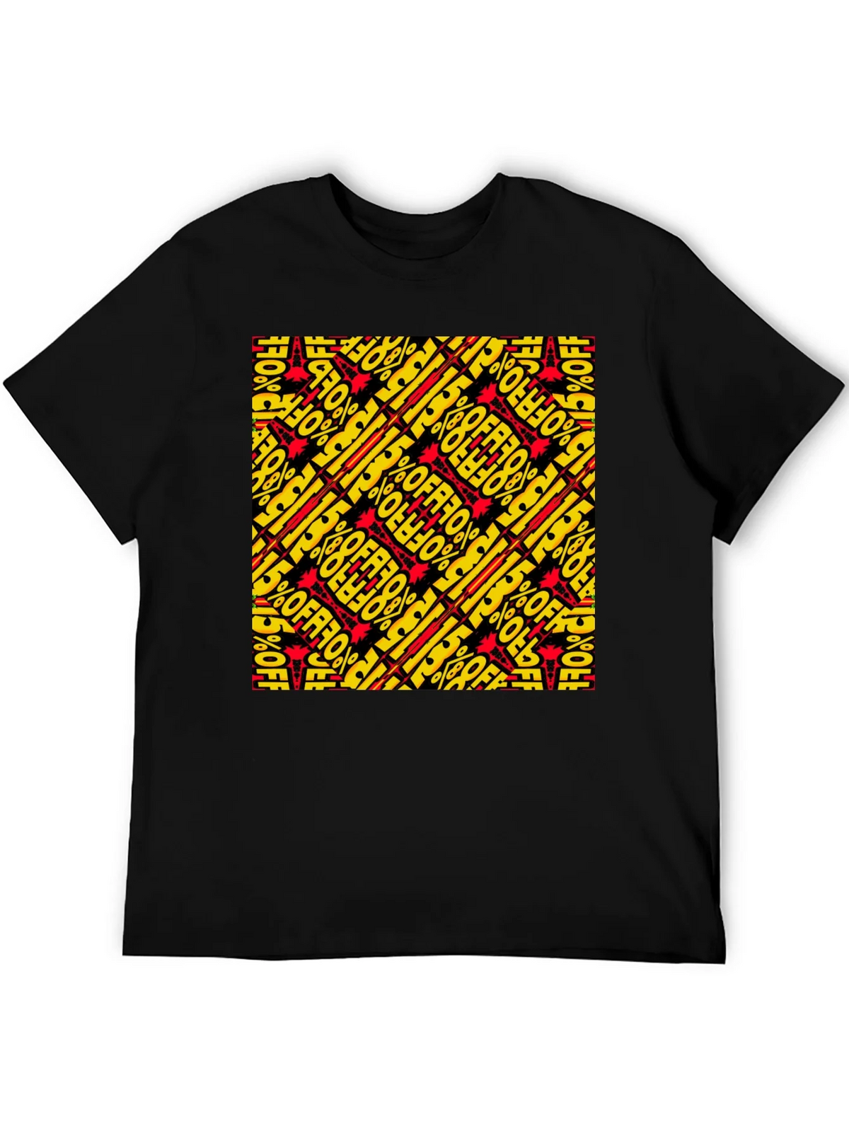 Bold 15% Off Patterned Black T-Shirt product image 5