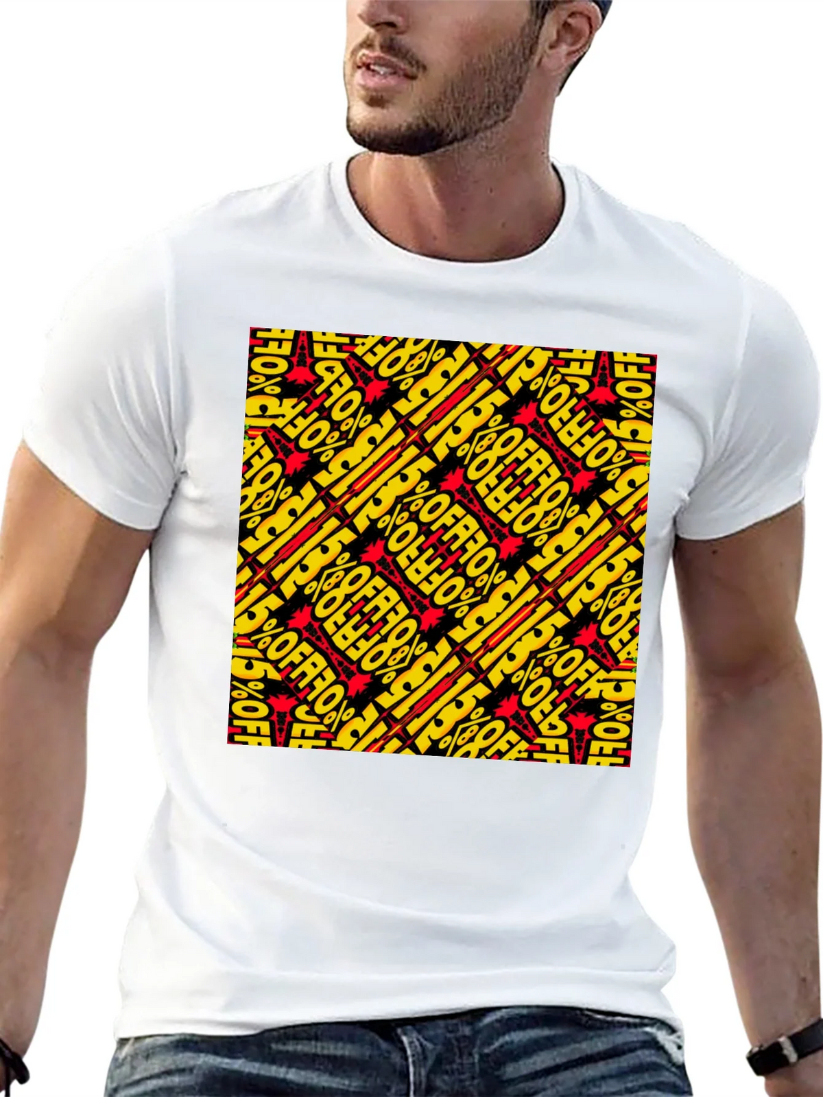 Bold 15% Off Patterned Black T-Shirt product image 12