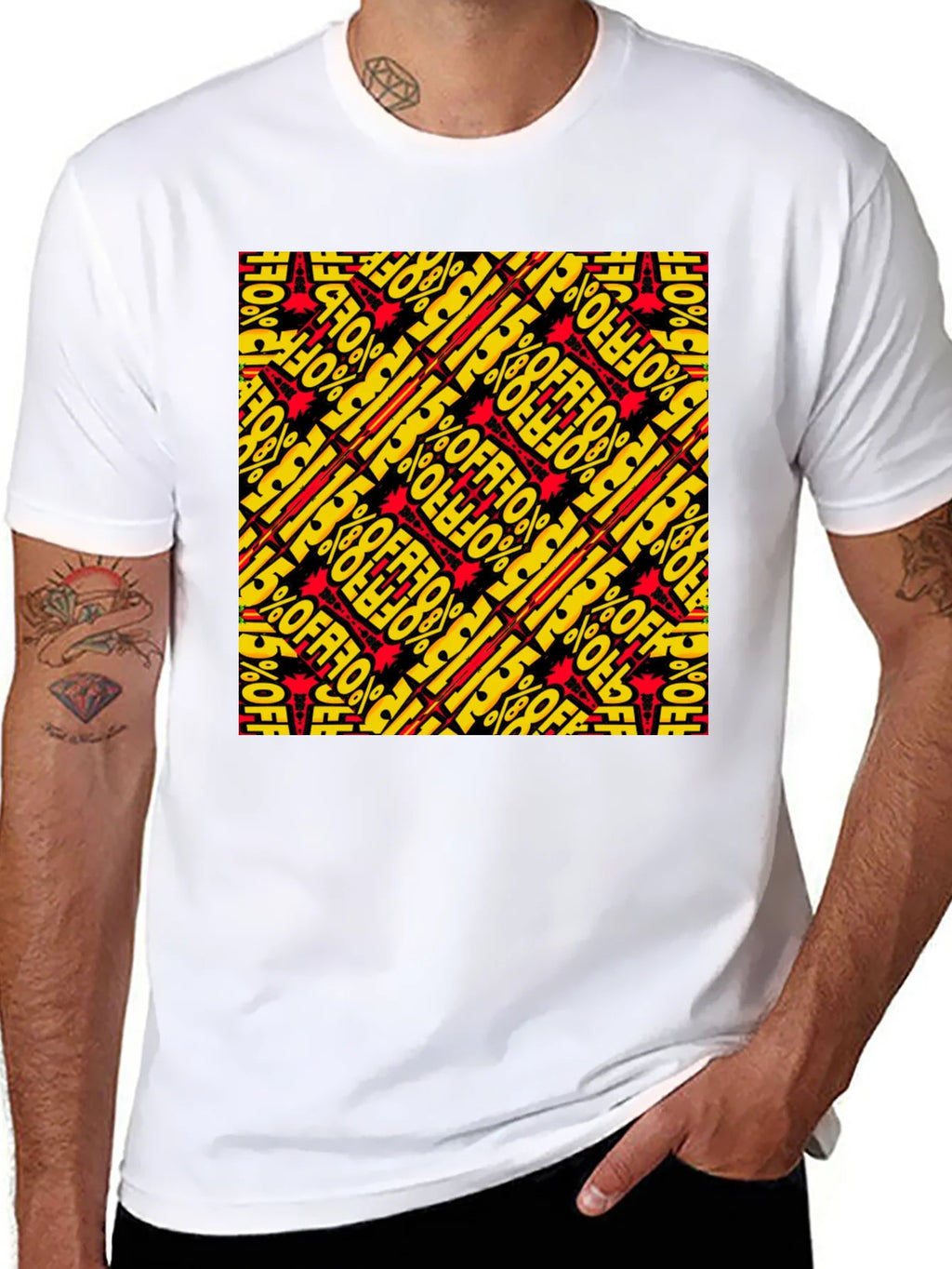 Bold 15% Off Patterned Black T-Shirt product image 7