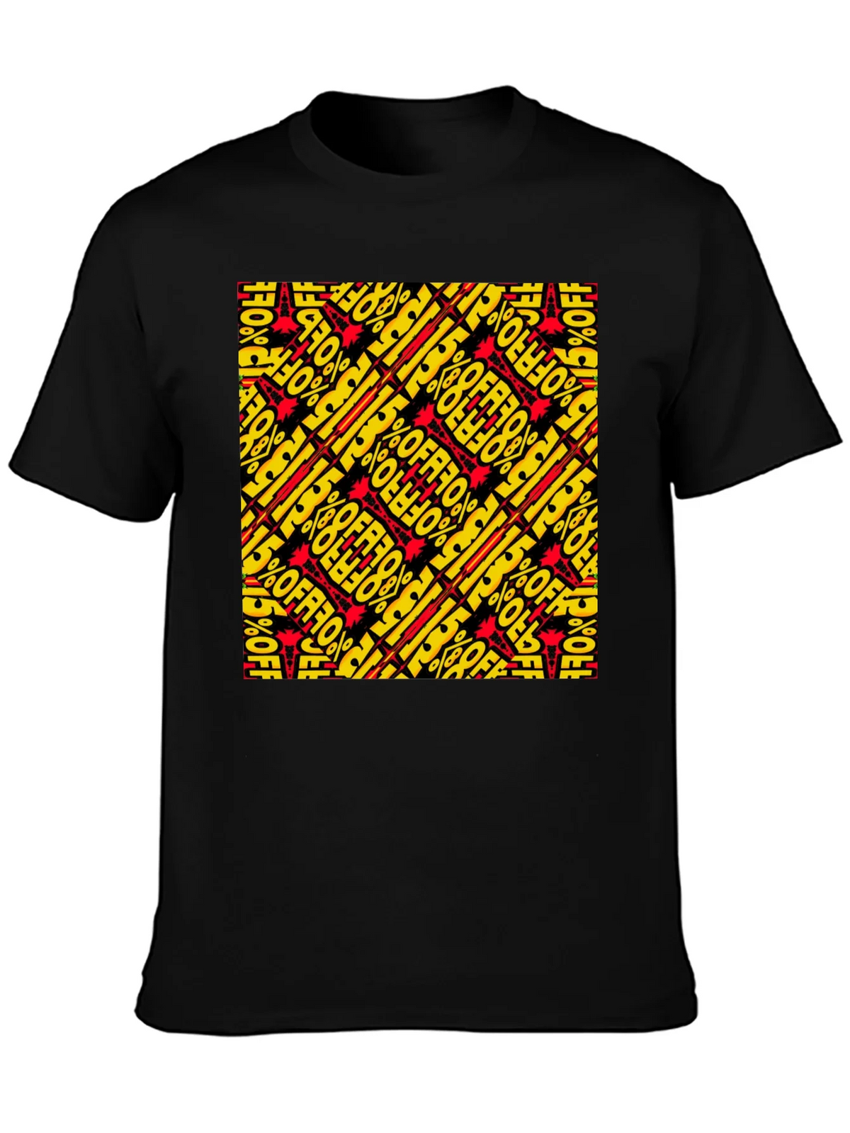 Bold 15% Off Patterned Black T-Shirt product image 3