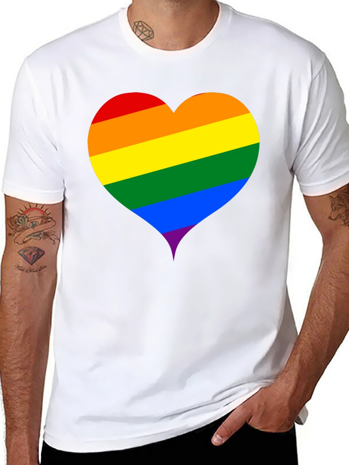Pride Heart Tee - Black Unisex T-Shirt product image 2
