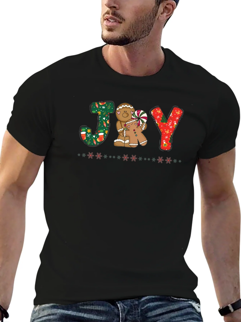 Joy Gingerbread Christmas T-Shirt product image 4