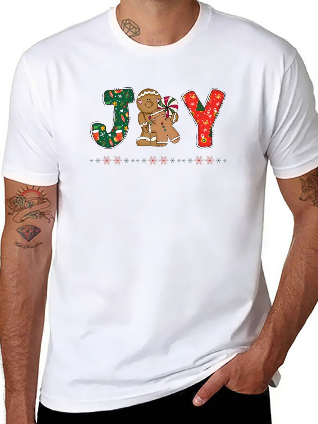 Joy Gingerbread Christmas T-Shirt product image 5