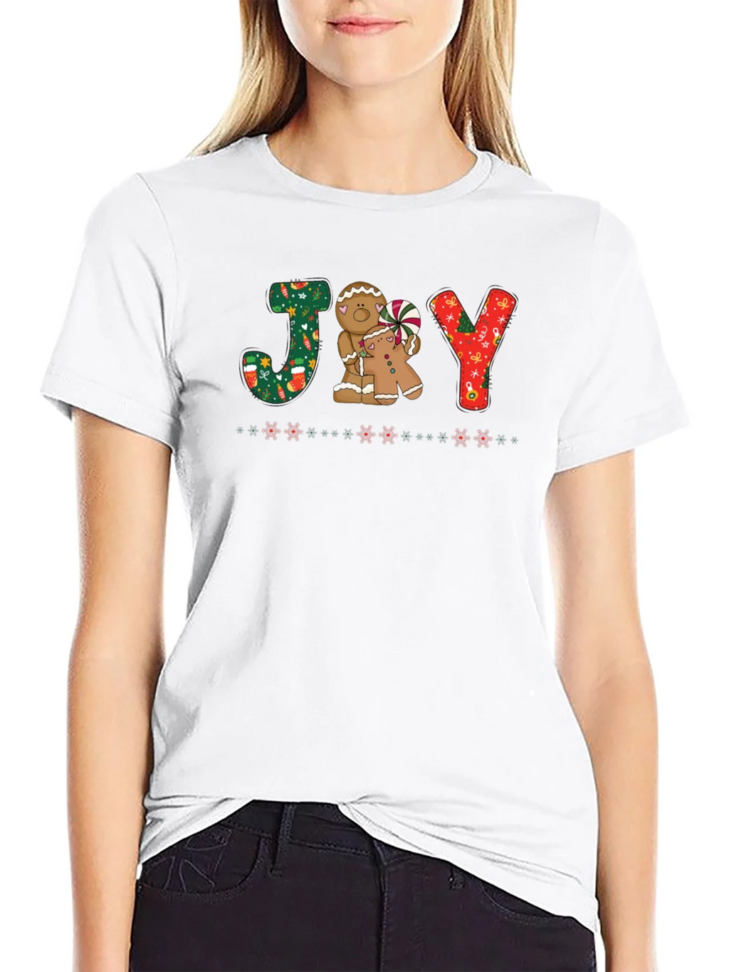 Joy Gingerbread Christmas T-Shirt product image 6
