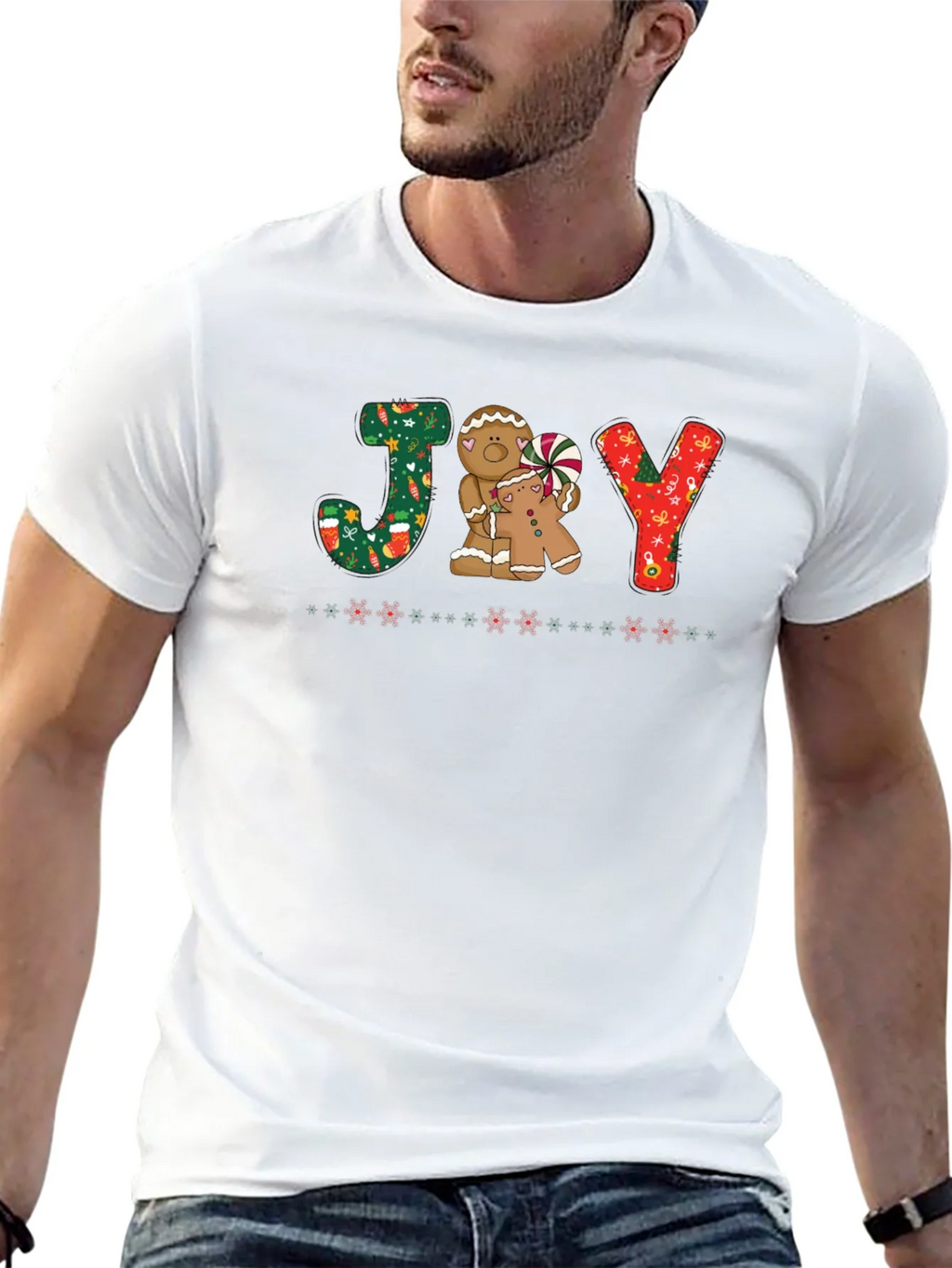Joy Gingerbread Christmas T-Shirt product image 8