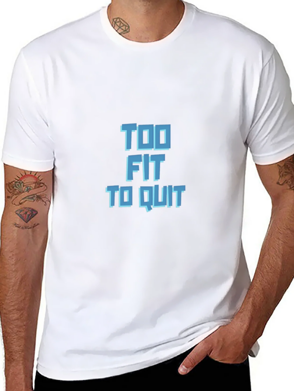 Too Fit to Quit Graphic Tee - Black product image 7