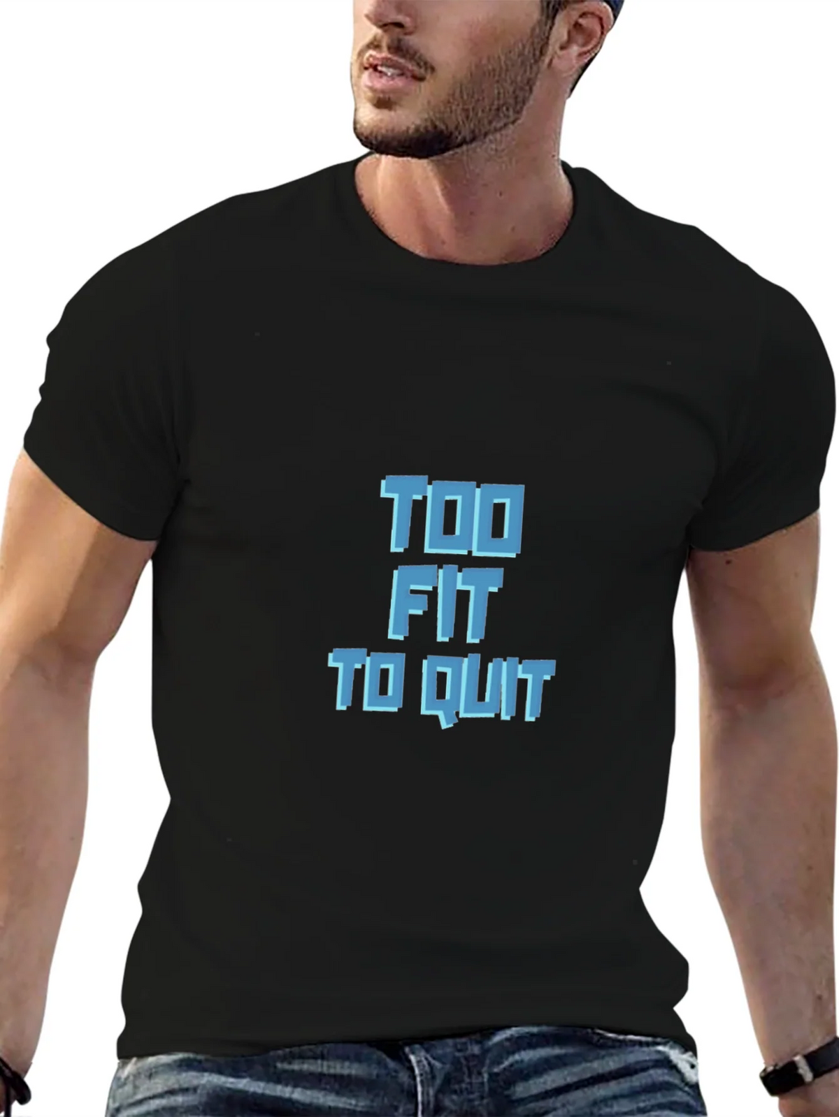 Too Fit to Quit Graphic Tee - Black product image 6