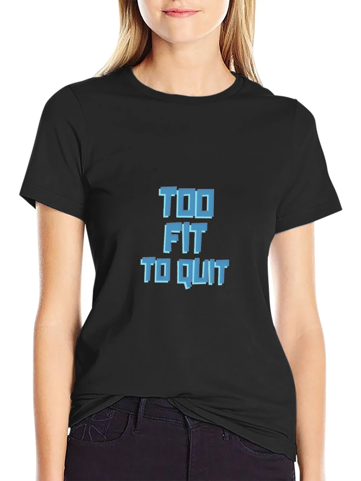 Too Fit to Quit Graphic Tee - Black product image 2