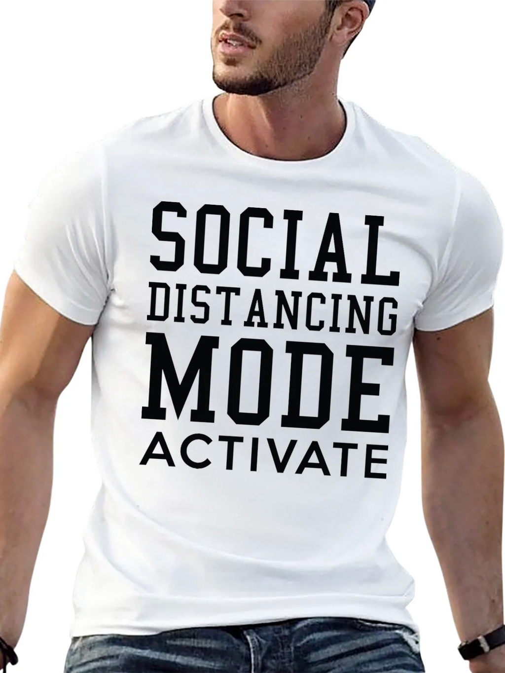 Social Distancing Mode T-Shirt - Black Graphic Tee product image 12