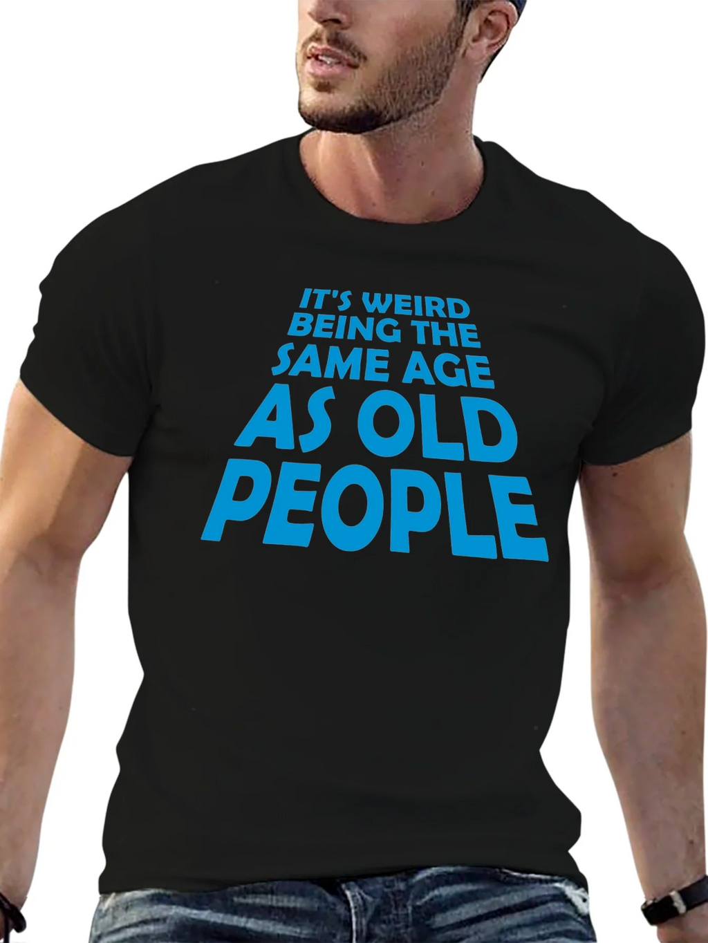 Funny Old People Graphic Tee - Black Cotton T-Shirt product image 6