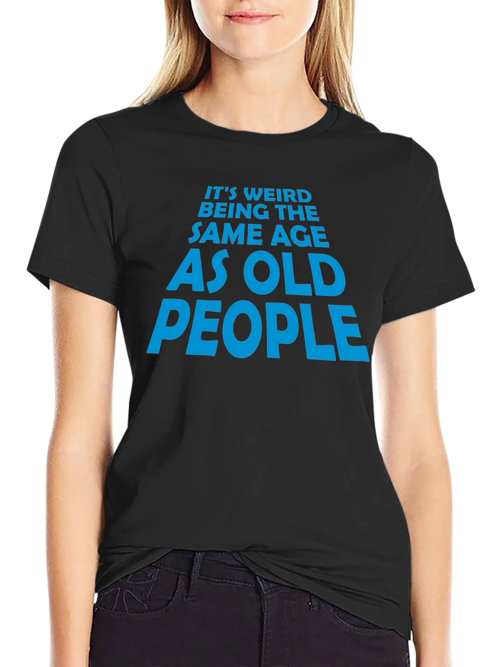 Funny Old People Graphic Tee - Black Cotton T-Shirt product image 2