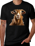 Smiling Goat Graphic Tee - Funny Animal Print product image 1