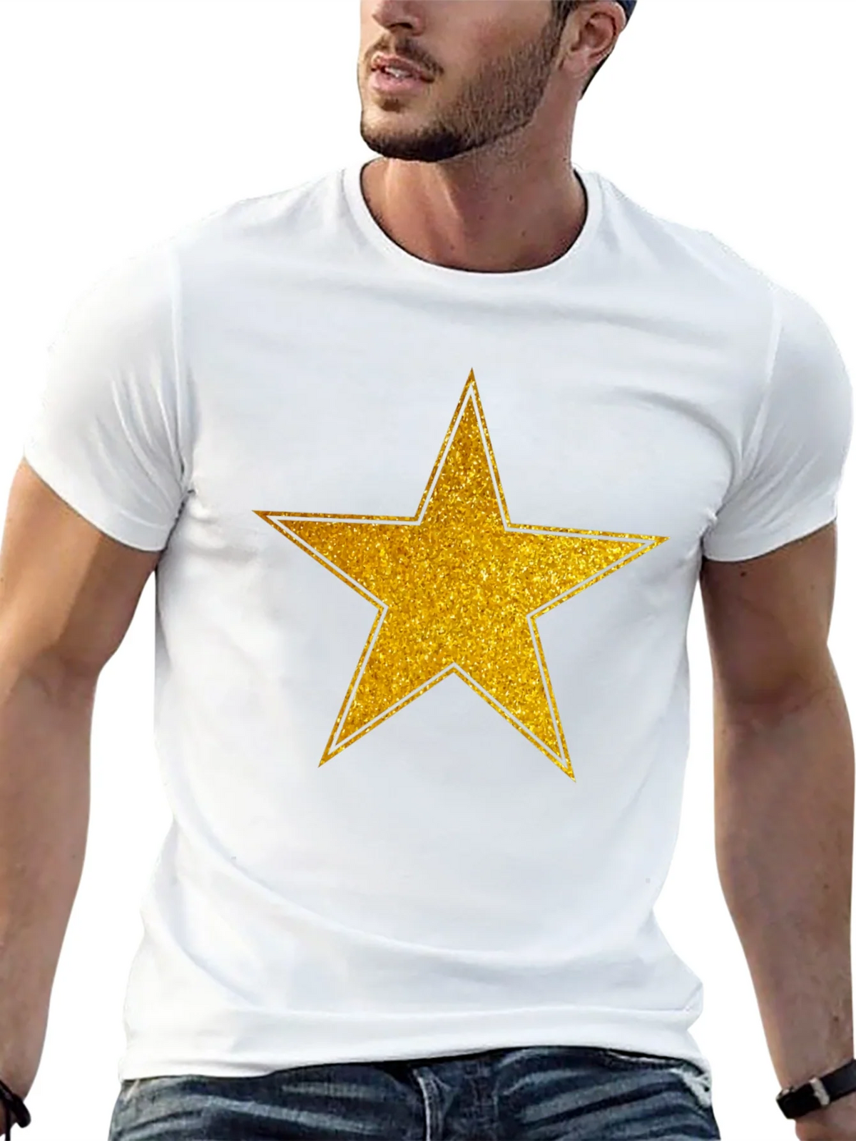Gold Star Graphic Black T-Shirt product image 4