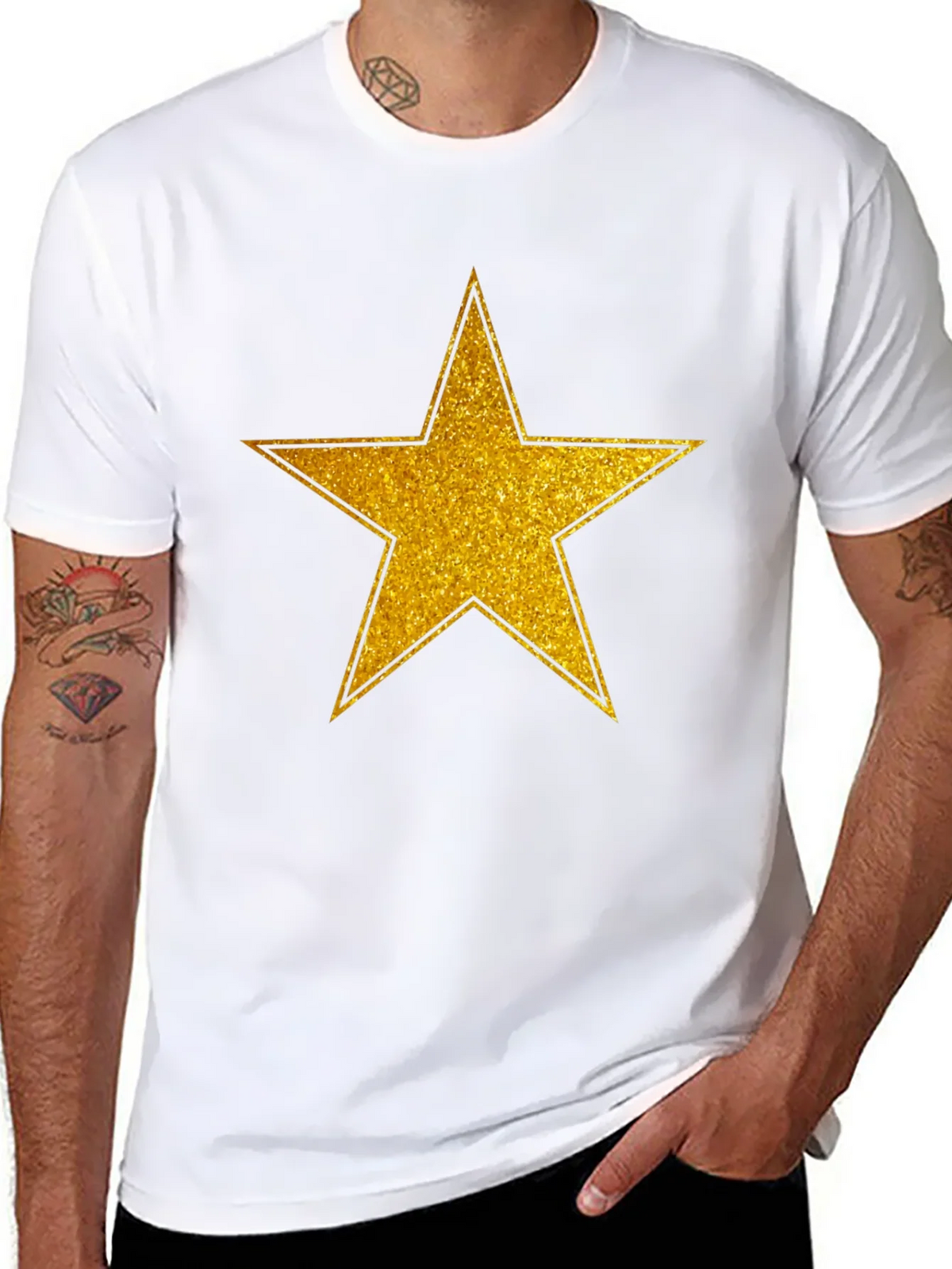 Gold Star Graphic Black T-Shirt product image 3