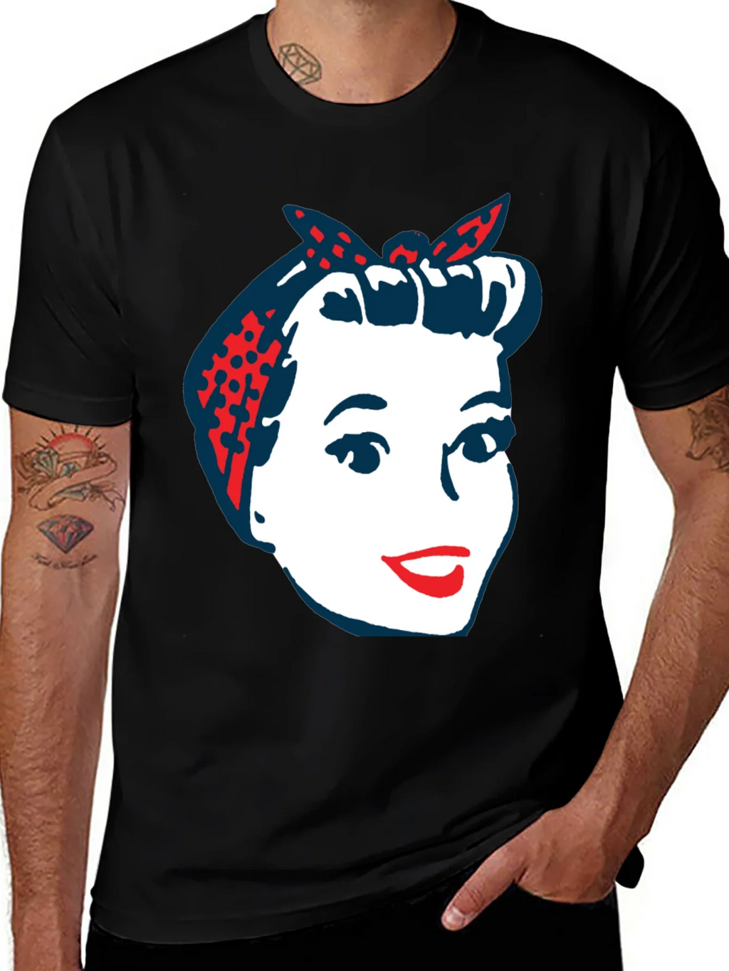 Retro Rosie the Riveter Graphic T-Shirt product image 1