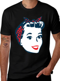 Retro Rosie the Riveter Graphic T-Shirt product image 1