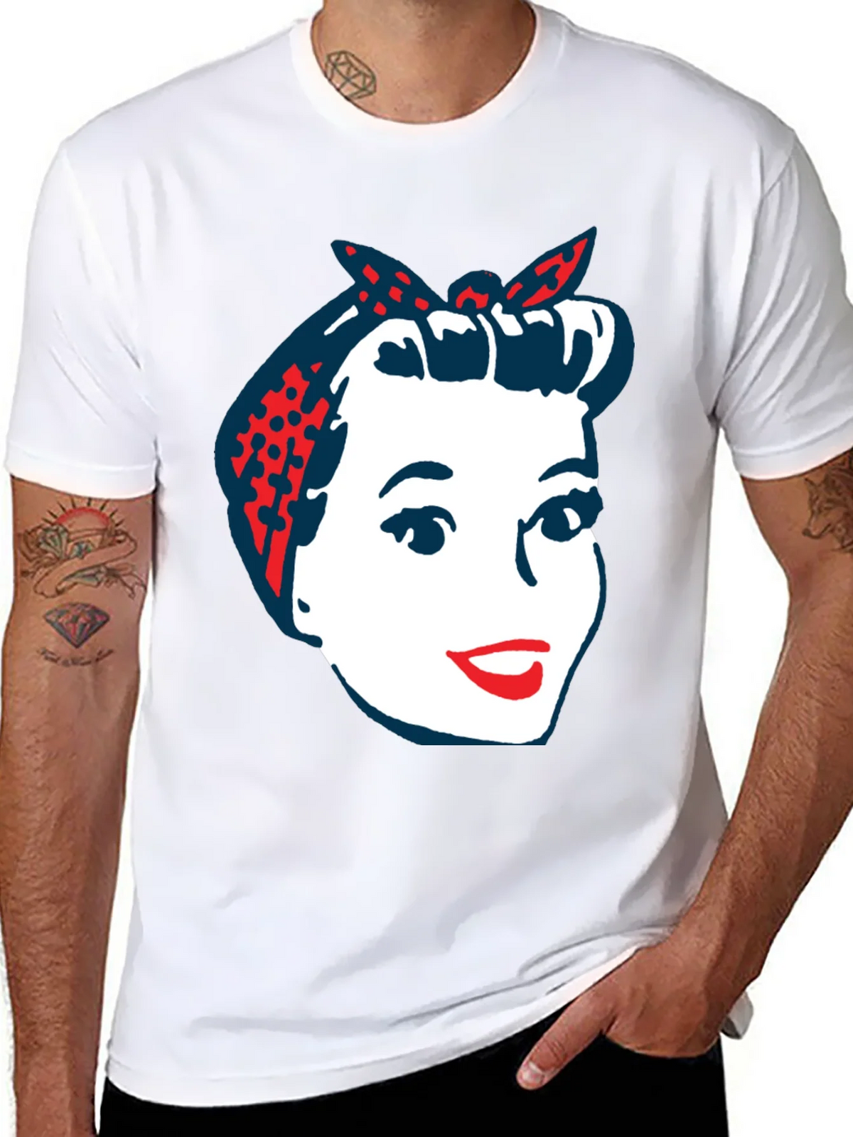 Retro Rosie the Riveter Graphic T-Shirt product image 7