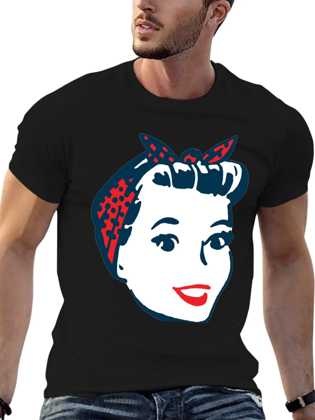 Retro Rosie the Riveter Graphic T-Shirt product image 6
