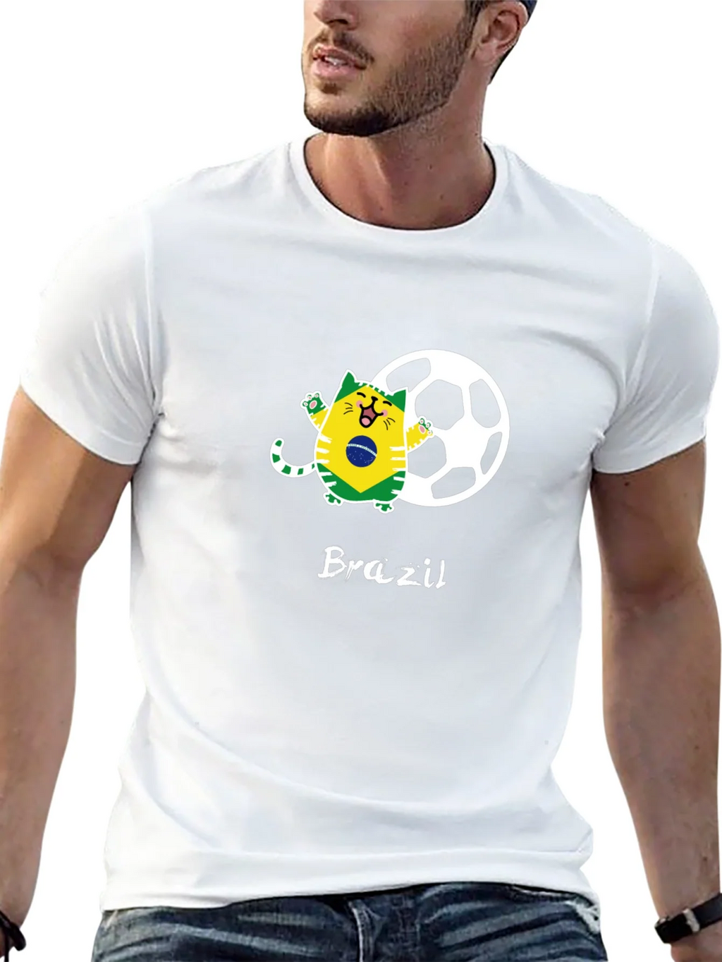 Brazil Soccer Cat Graphic Tee product image 12