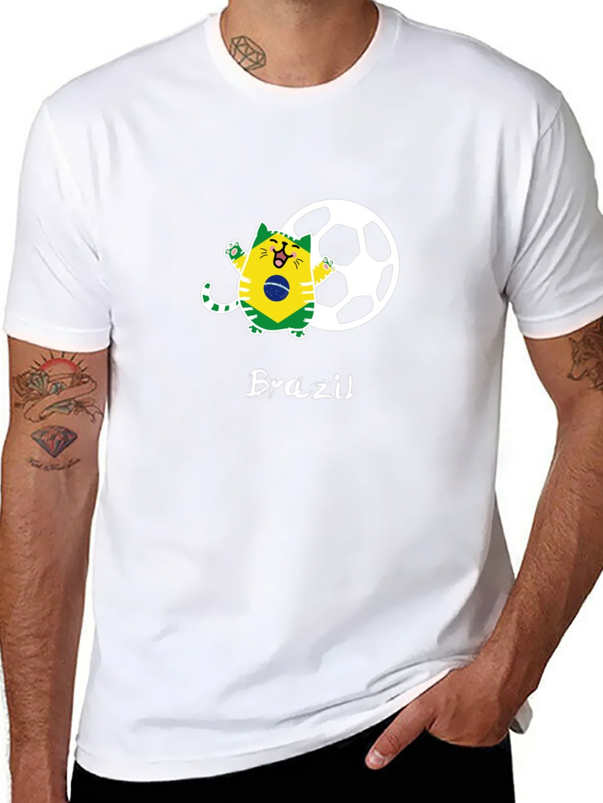 Brazil Soccer Cat Graphic Tee product image 7