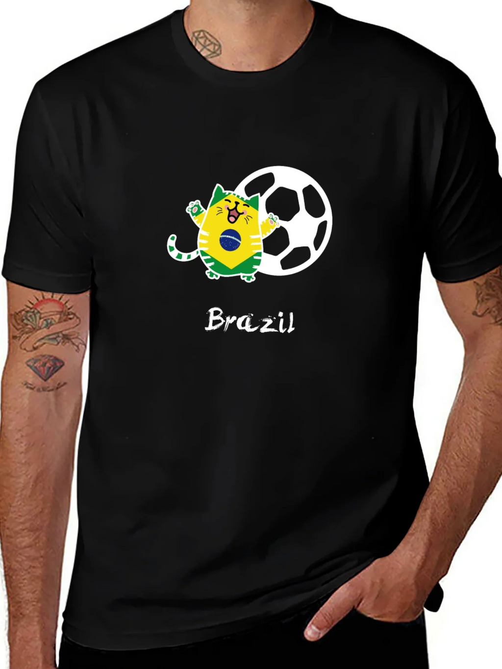 Brazil Soccer Cat Graphic Tee product image 1