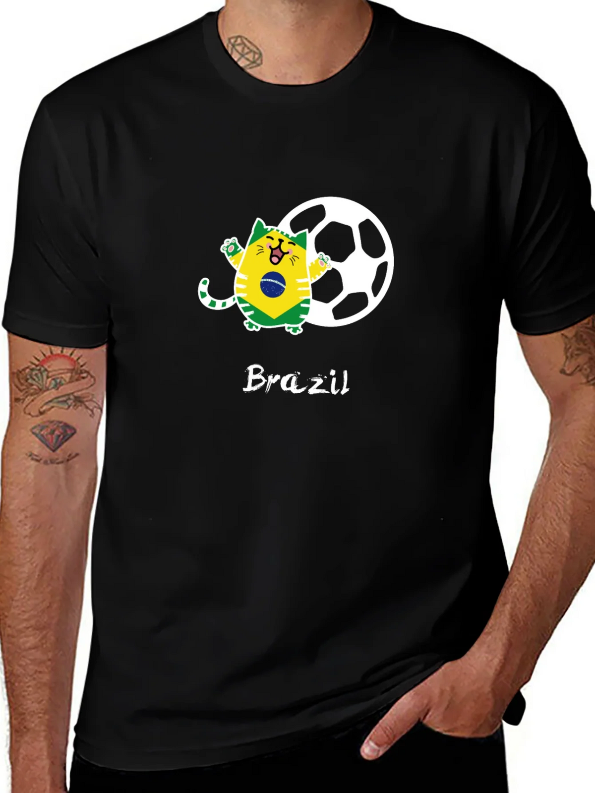 Brazil Soccer Cat Graphic Tee product image 1