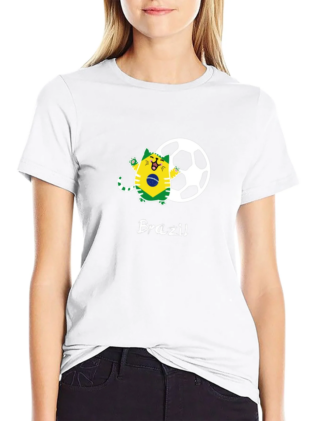 Brazil Soccer Cat Graphic Tee product image 8