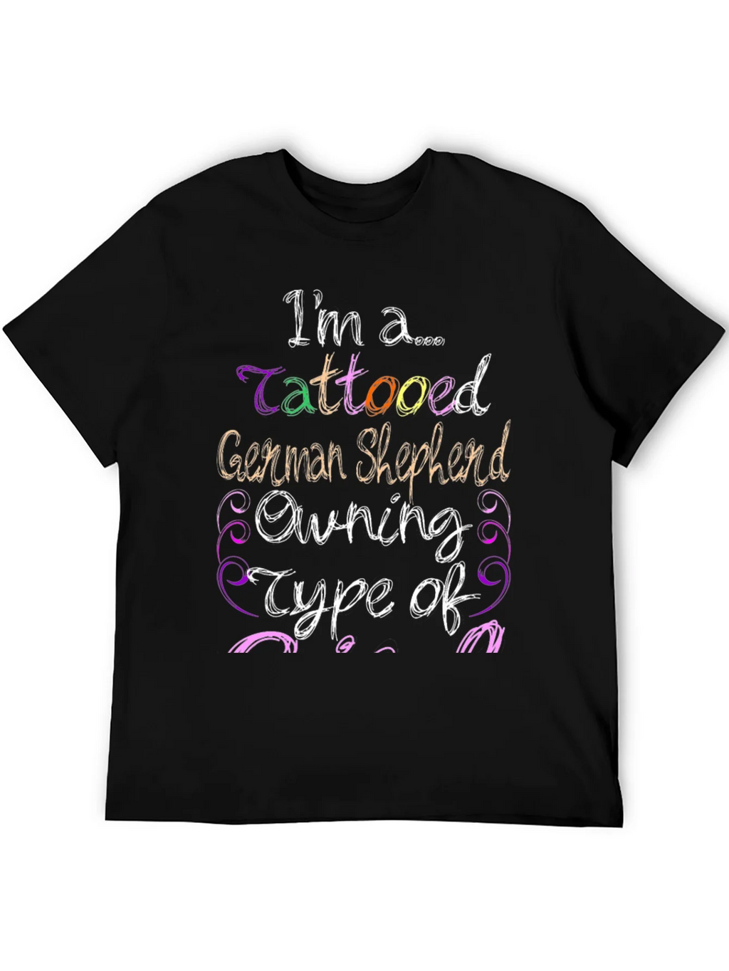 Tattooed German Shepherd Owner Black T-Shirt product image 5