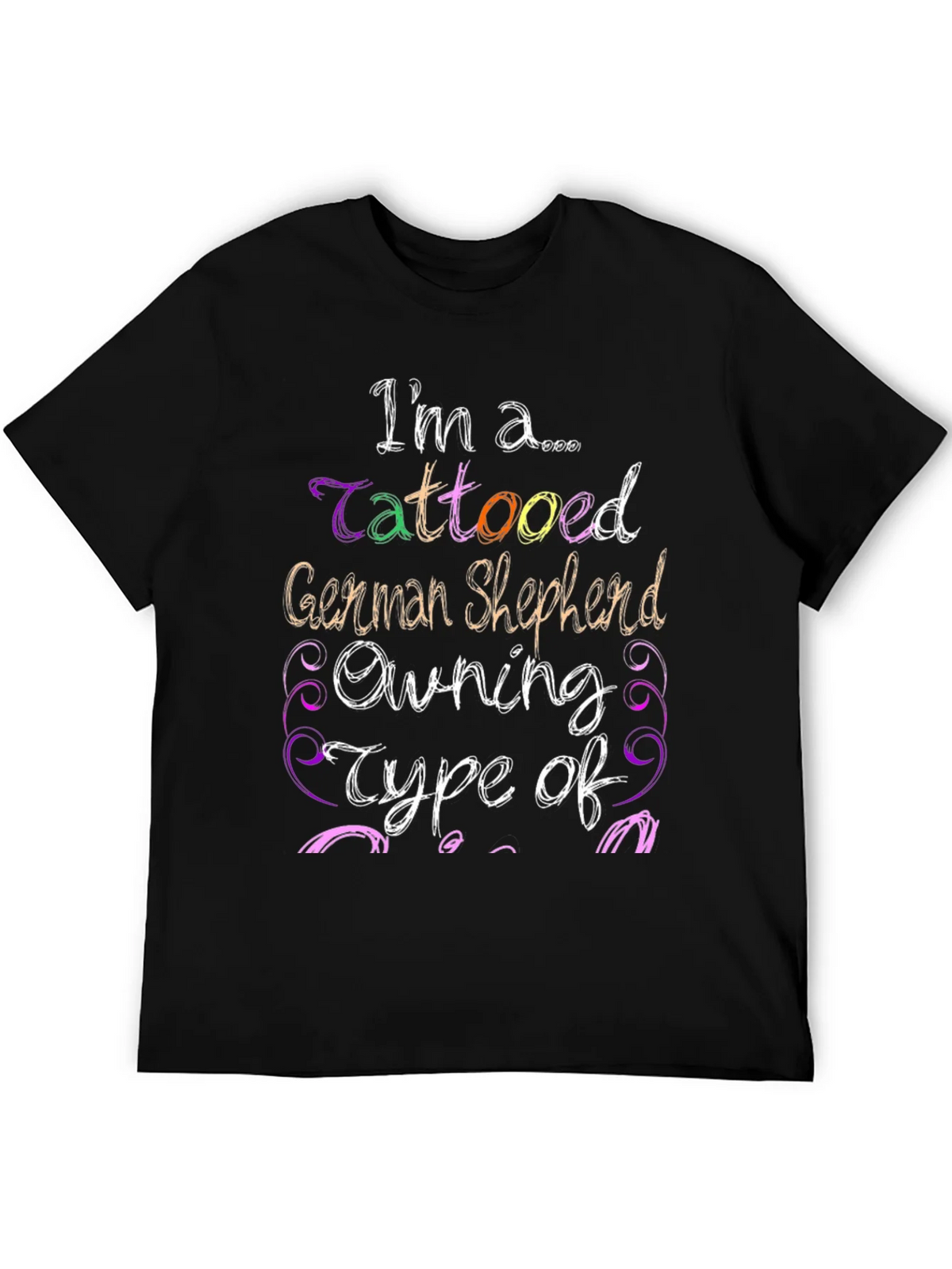Tattooed German Shepherd Owner Black T-Shirt product image 5