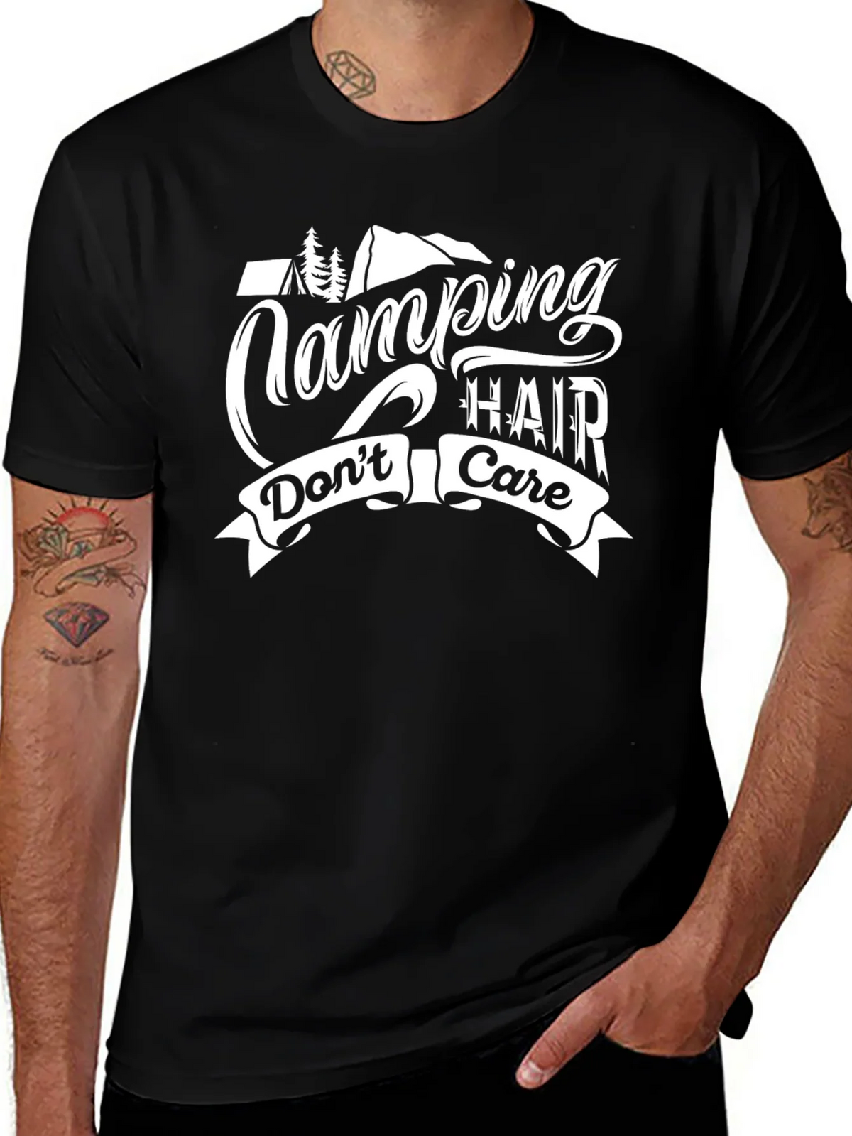Camping Hair Dont Care Graphic Tee product image 1
