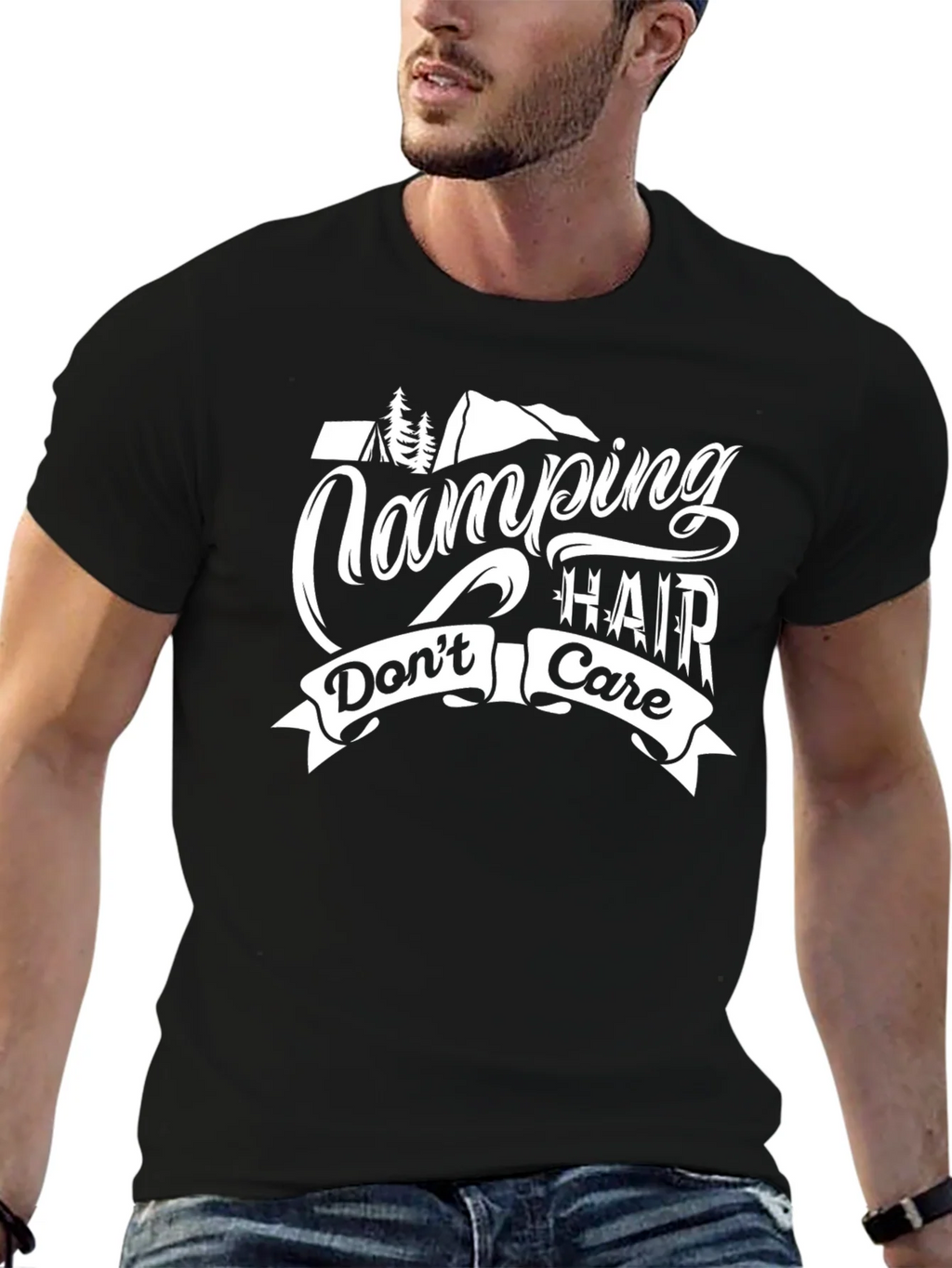Camping Hair Dont Care Graphic Tee product image 4