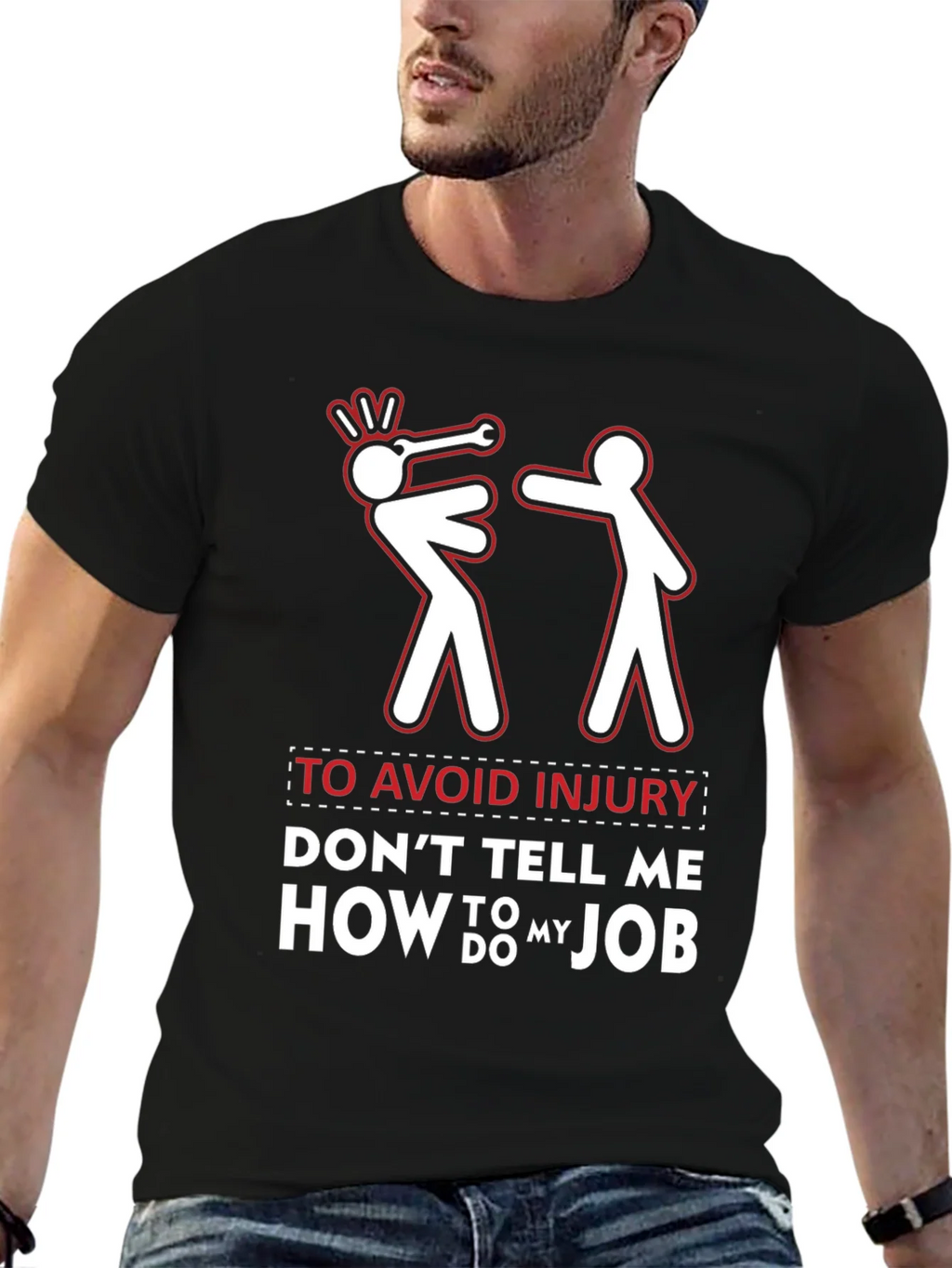 Avoid Injury Funny Job Humor Graphic Tee product image 2