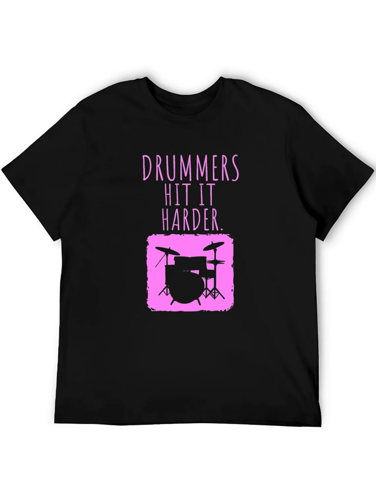 Drummer Hit It Harder Pink Graphic Tee product image 2