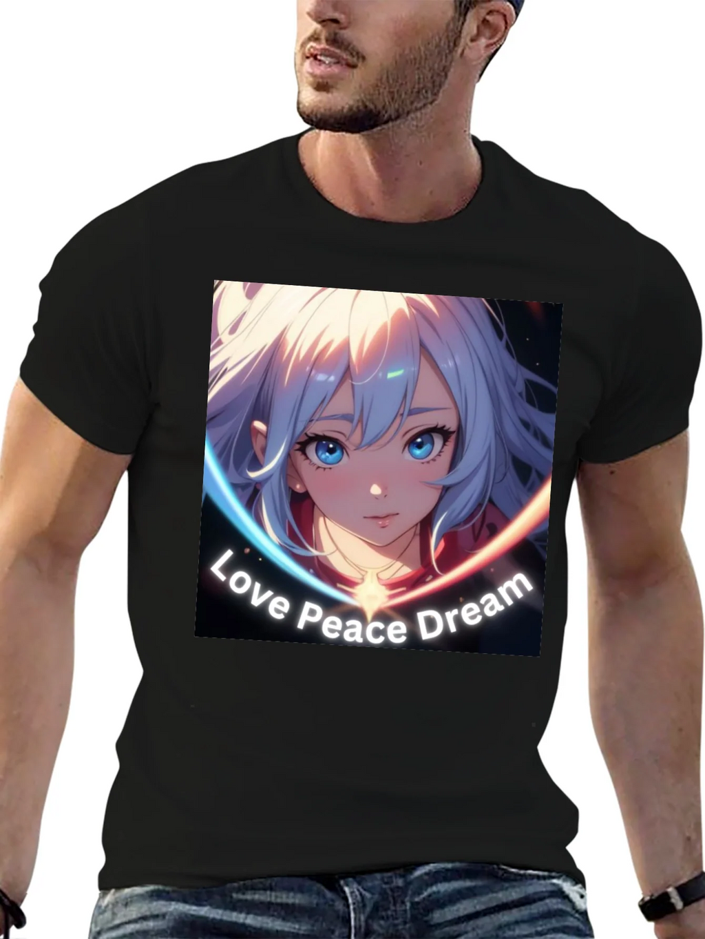 Anime Girl Love Peace Dream Graphic T-Shirt product image 6