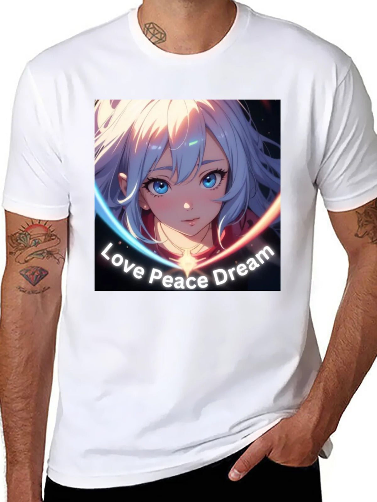 Anime Girl Love Peace Dream Graphic T-Shirt product image 7