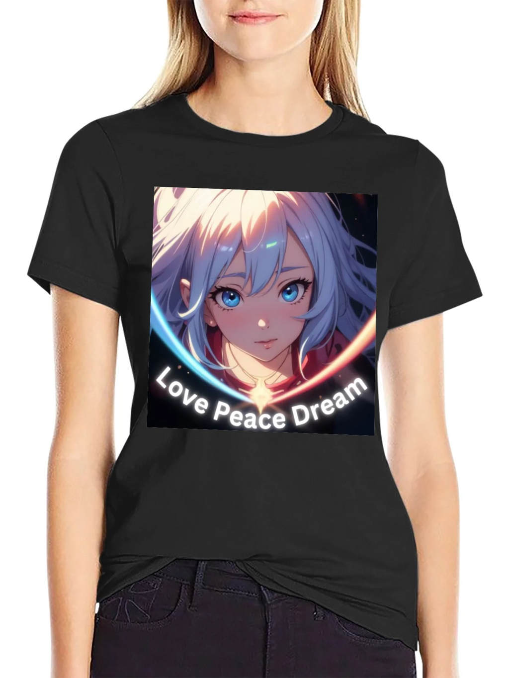 Anime Girl Love Peace Dream Graphic T-Shirt product image 2