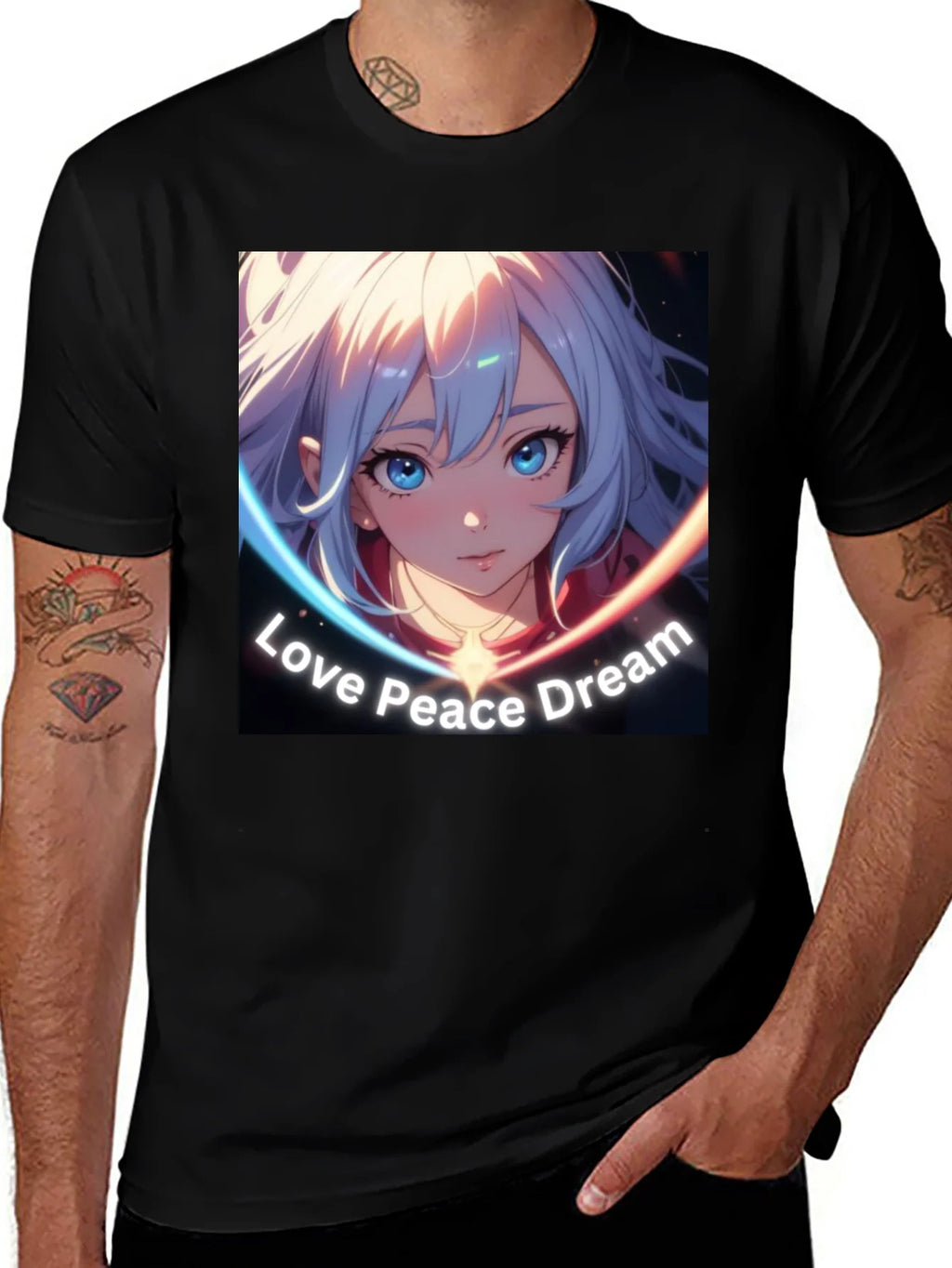 Anime Girl Love Peace Dream Graphic T-Shirt product image 1