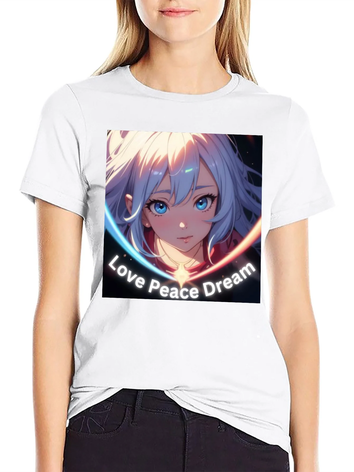 Anime Girl Love Peace Dream Graphic T-Shirt product image 8
