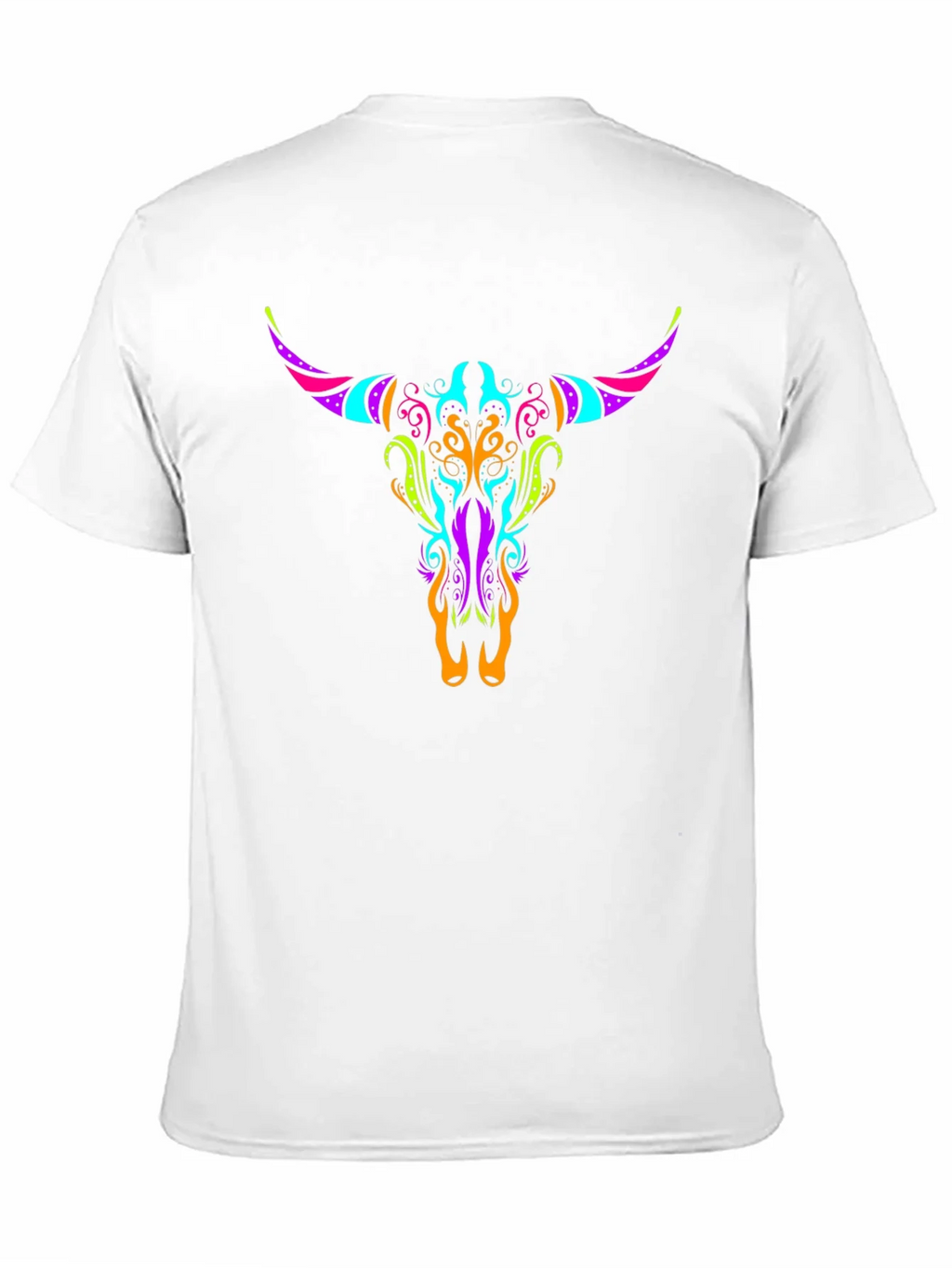 Neon Bull Skull Graphic Tee - Black product image 10