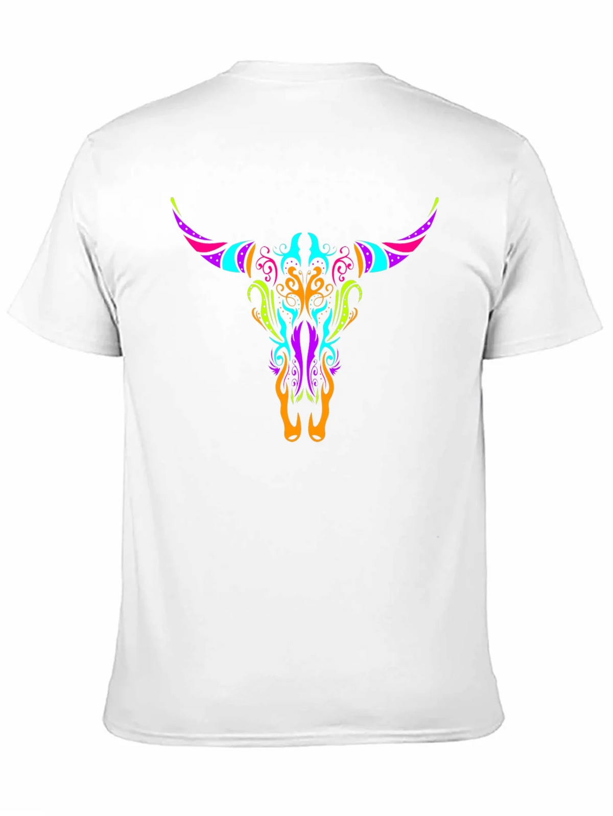 Neon Bull Skull Graphic Tee - Black product image 10