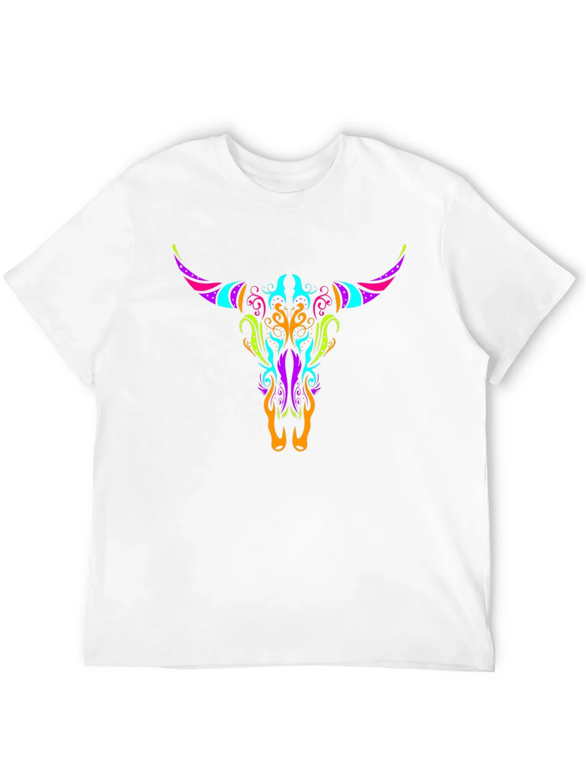 Neon Bull Skull Graphic Tee - Black product image 11