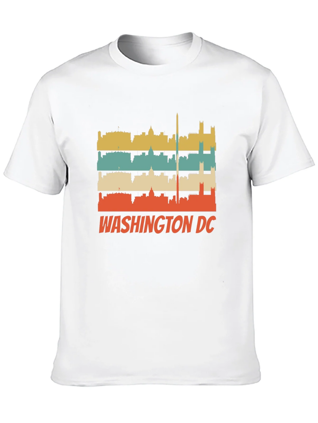 Retro Washington DC Skyline Black T-Shirt product image 6