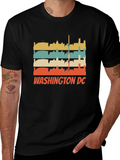 Retro Washington DC Skyline Black T-Shirt product image 1