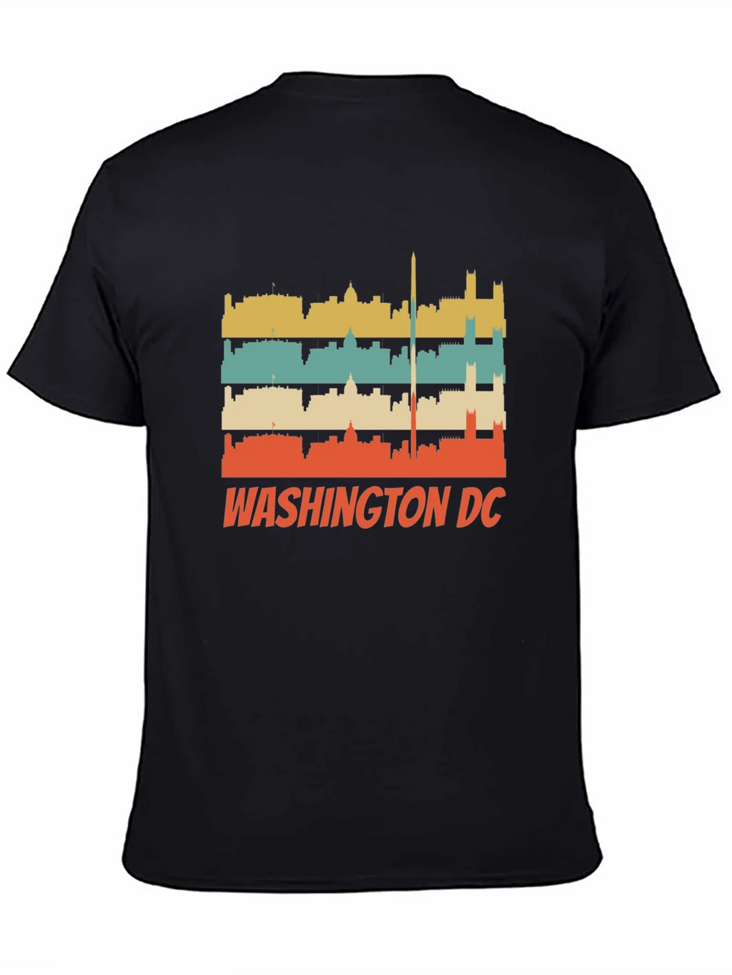 Retro Washington DC Skyline Black T-Shirt product image 3