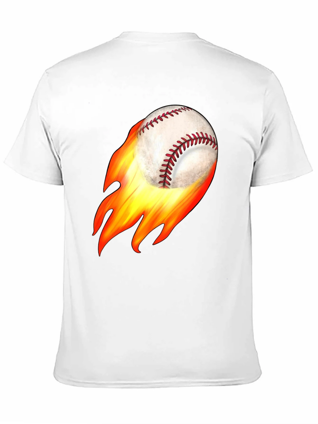 Flaming Baseball Graphic Tee - Black Cotton T-Shirt product image 10