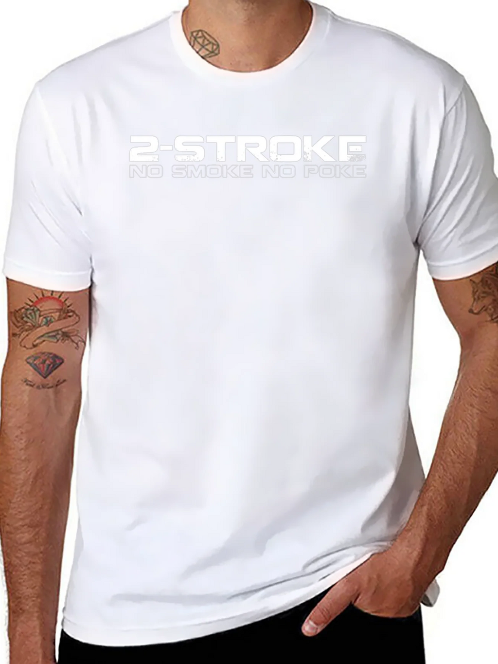 2-Stroke No Smoke No Poke Black Graphic Tee product image 7